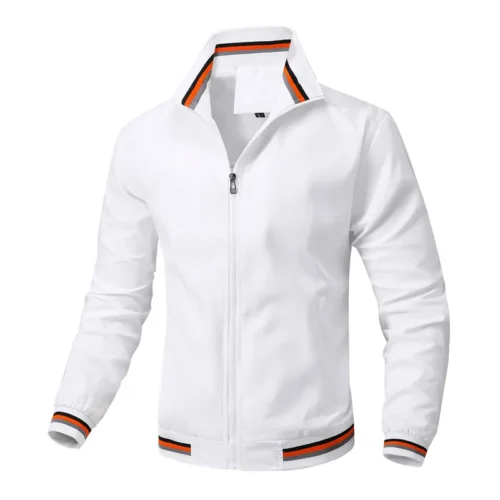 Casual Jacket Men's Stand Collar Amazon Spring and Autumn All-match Sports Solid Color Jacket Men's Cross-border Foreign Trade