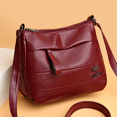 Vintage Soft Leather Women's Bag 2026 New Casual All-match Multi-layer Large Capacity Bag