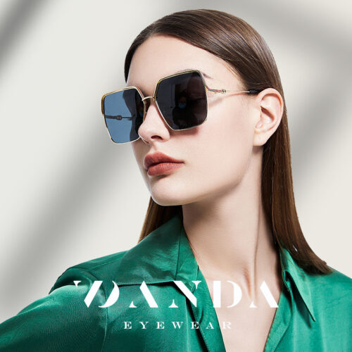 New Fashion Sunglasses Women's Metal polygon Polarized Driving Anti-Glare Sunglasses