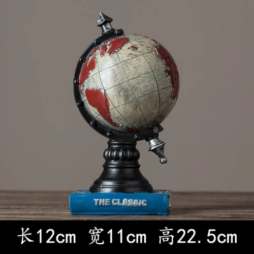 American Style Home Retro Globe Small Ornaments Wine Cabinet TV Cabinet Decorations Living Room Crafts