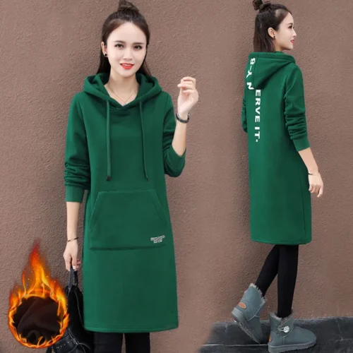 Women's New Fashionable ins Thickened Fleece-lined Jacket Loose Korean-style Winter Mid-length Top for Winter