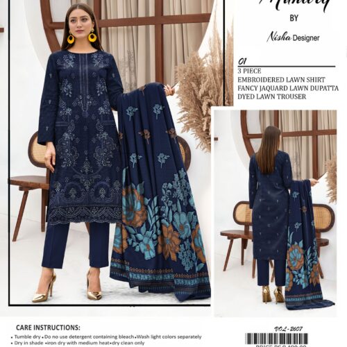 Munarq Embroidered Lawn Suit by Nisha Designer