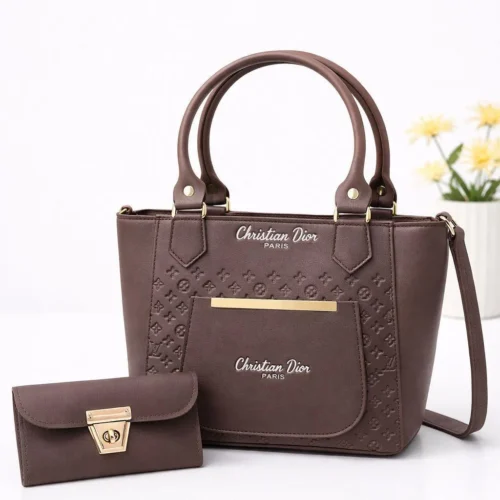 Christian Dior Leather Handbag & Wallet Set